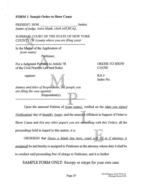 Sample Order To Show Cause 2008 Prison Legal News