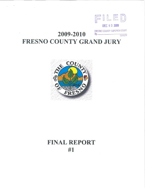 Fresno County Ca Grand Jury Report Claremont Custody Center 2009 2010