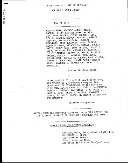 494px x 629px - Drug Testing of Prisoners in Michigan 1970s | Prison Legal News